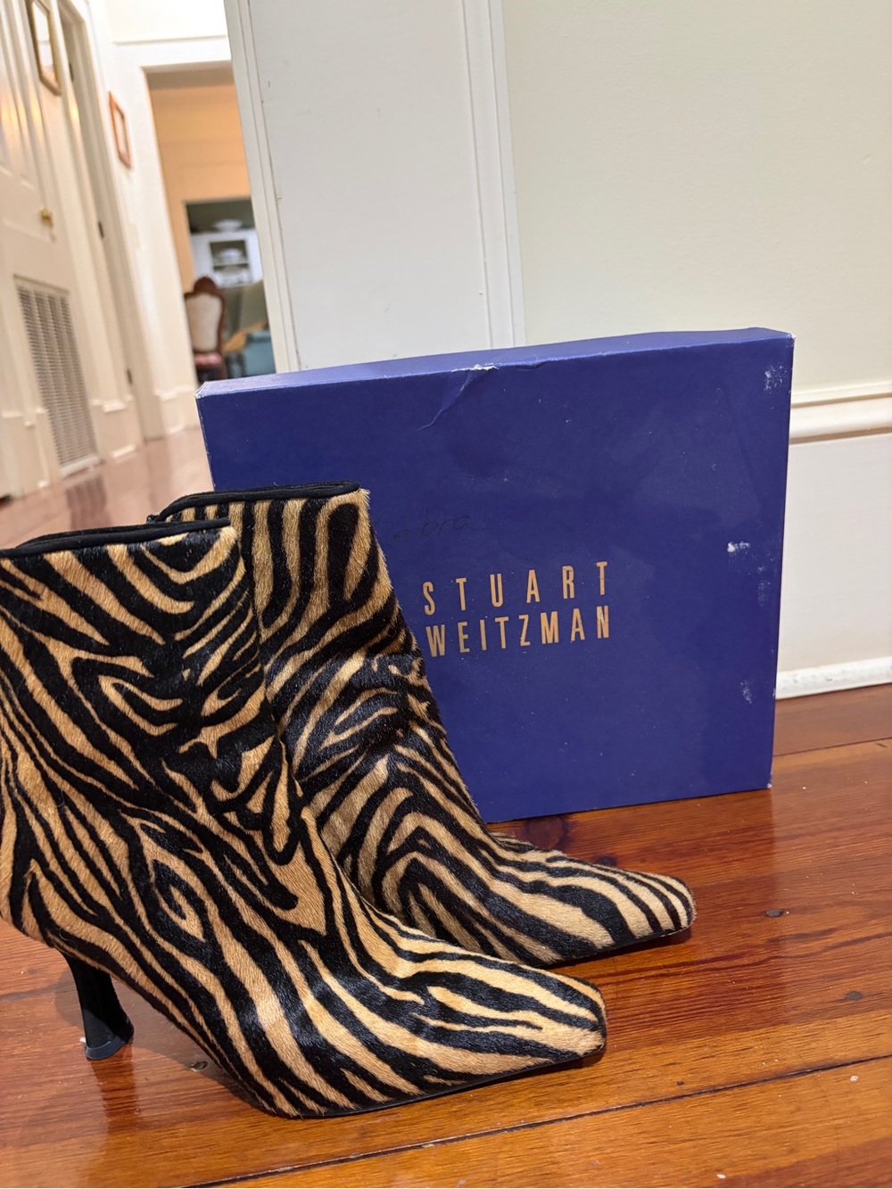 Stuart Weitzman Zebra Fur Boot Size 7.0 M